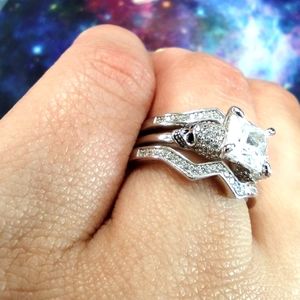 1.50ct Diamond Skull Engagement / Wedding Ring Set